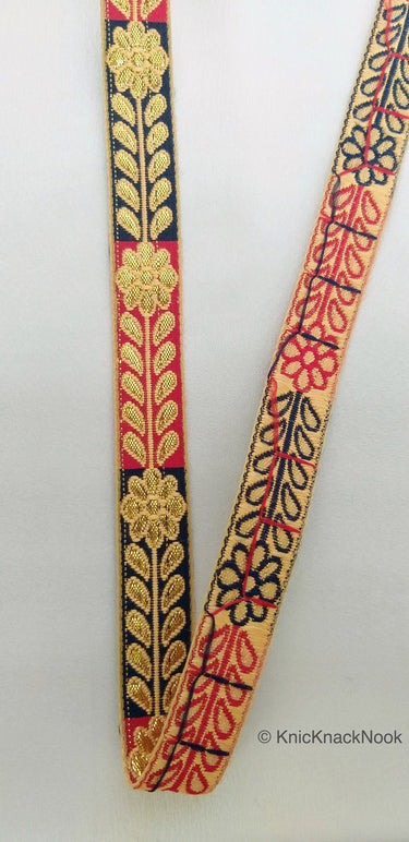 Floral Jacquard Trim Decorative Trim Fashion Trim, Ribbon Sash, Indian Trim